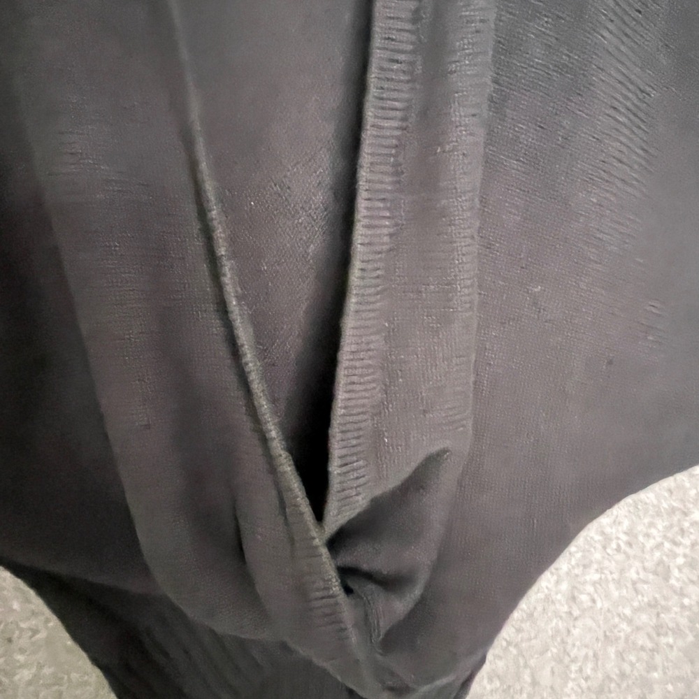 Vtg Moda Intl Black Chunky Knit Sweater Wrap Plunge M 90s Y2K Oversized Grunge - Picture 16 of 16